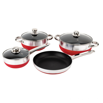 Küchenartikel 7 PCS Aluminium Non-Stick Coating Kochgeschirr Set